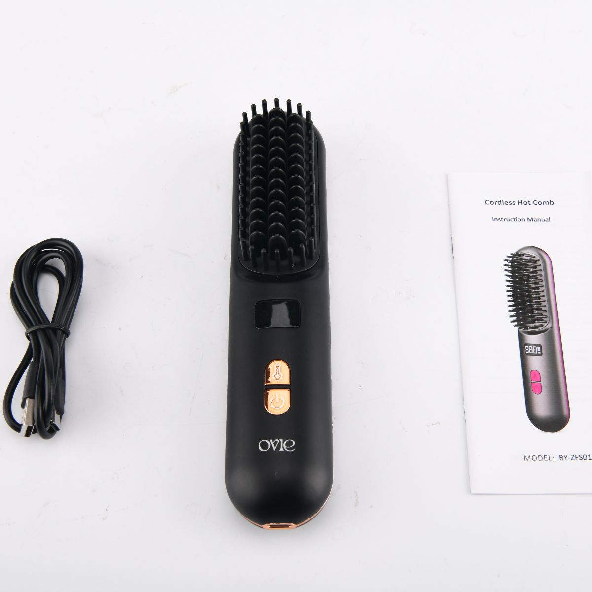 Cấu tạo và cơ cấu phun Ion của Lược điện chải tóc không dây OVIE S2-Plus