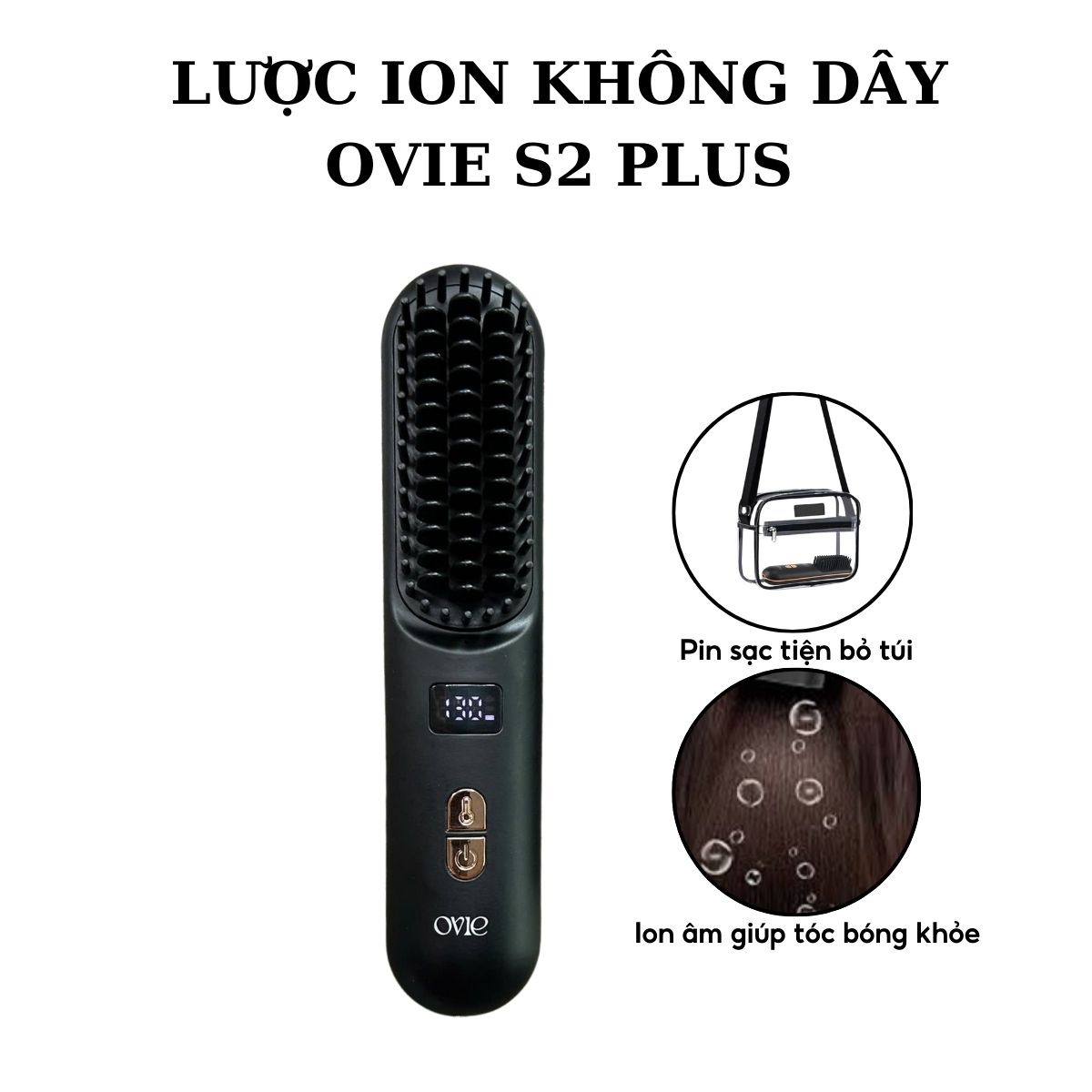 Lược điện chải tóc không dây OVIE S2-Plus có thể dễ dàng bỏ túi mang theo bên mình
