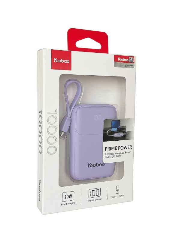 Pin sạc dự phòng 10000mAh 22.5W YOOBAO LQ10/Q17 có cáp sạc gắn liền hỗ trợ sạc nhanh